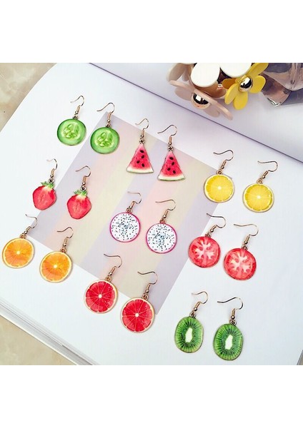 Domates Sevimli Akrilik Meyve Gıda Dangle Karpuz Çilek Elma Ananas Kivi Turuncu Damla Küpe Kadınlar Için Kız Hediye (Yurt Dışından) fiyatları