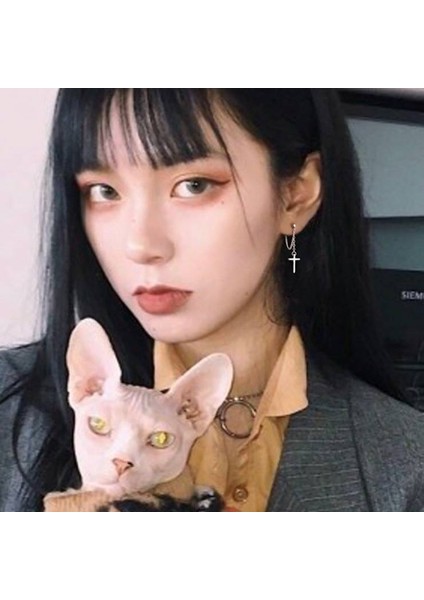 01 Punk Serin Püskül Zincir Çapraz Küpe Kadınlar Için Kız 2021 Trend Kore Tarzı Düğün Vintage Hip Hop Sallanan Takı Hediye (Yurt Dışından) fırsatları