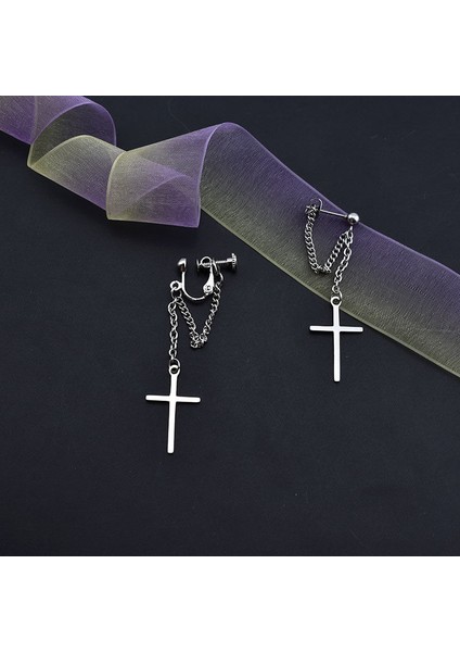 01 Punk Serin Püskül Zincir Çapraz Küpe Kadınlar Için Kız 2021 Trend Kore Tarzı Düğün Vintage Hip Hop Sallanan Takı Hediye (Yurt Dışından) indirimleri