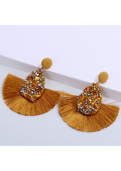 Stil 5 1 Çift Yeni Moda Bohemia Püskül Küpe Renkli Charm Kristal Glitter Payetler Dangle Saçak Damla Kadın Takı Aksesuarları (Yurt Dışından)