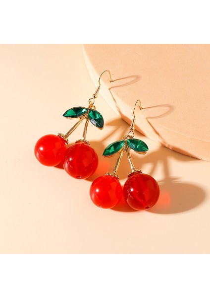 Stil 726 Moda Büyük Bildirimi Sevimli Kristal Kiraz Küpe Kadınlar Için Yüksek Kaliteli Dangle Küpe Sevgililer Günü Femme Bijoux (Yurt Dışından) fiyatları