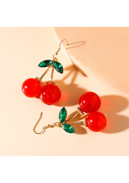 Stil 726 Moda Büyük Bildirimi Sevimli Kristal Kiraz Küpe Kadınlar Için Yüksek Kaliteli Dangle Küpe Sevgililer Günü Femme Bijoux (Yurt Dışından) modelleri