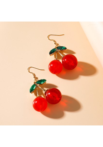 Stil 726 Moda Büyük Bildirimi Sevimli Kristal Kiraz Küpe Kadınlar Için Yüksek Kaliteli Dangle Küpe Sevgililer Günü Femme Bijoux (Yurt Dışından) fırsatları