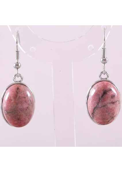 Pembe Rhodonite Doğal Taş Dangle Küpe Kadınlar Için Gerçek Kırmızı Mor Mavi Oniks Oval Boncuk Paslanmaz Çelik Beyaz Opal Küpe 1 Çift (Yurt Dışından)