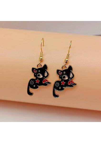 Stil 5 Sevimli Basit Karikatür Küçük Kedi Kitty Metal Düğme Küpe Kadınlar Için Moda Güzel Yavru Hayvan Küpe Parti Doğum Günü Takı (Yurt Dışından)