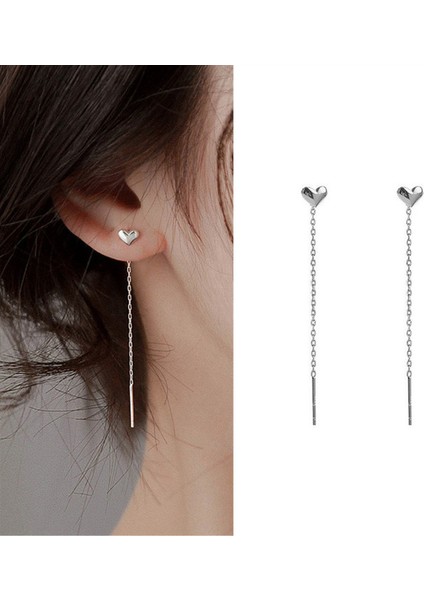 16 Damla Kulak Hattı Uzun Sallanan Küpe Kadınlar Için Gül Altın Rengi Zirkon Kristal Piercing Geçirici Küpe Kulak Aksesuarları Takı (Yurt Dışından)