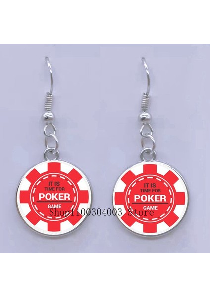 SILVER23 Yaratıcı Poker Ace Saplama Küpe Kalp Maça Kartı Cam Resim Küpe Kadın Hediyeler Genç Kız Takısı Benzersiz Tasarımlar (Yurt Dışından)