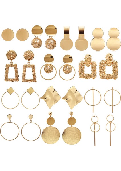 EZ17JIN Altın Renk Geometrik Bildirimi Metal Sanat Dangle Bırak Küpe Kadın Kızlar Için Kulak Damızlık Hoop Küpe Modern Takı Hediye Parti (Yurt Dışından) fiyatları