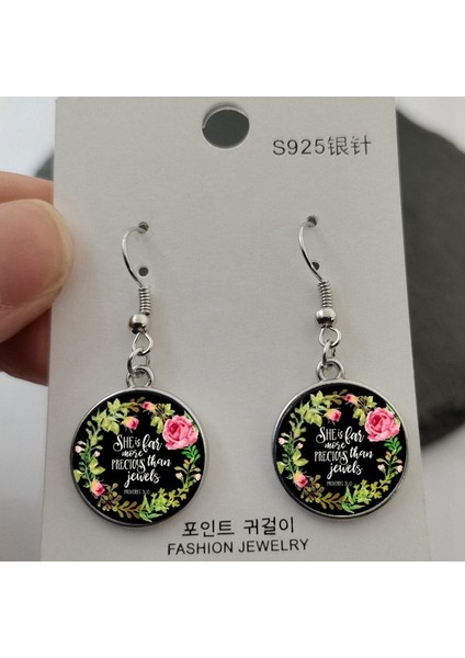 Gümüş -3 Harici Öğeler Incil Mezmurlar Moda Küpe Cam Takı Hıristiyan Kolye Küpe Takı Hediyeler Kadınlar Için Moda Charm (Yurt Dışından)