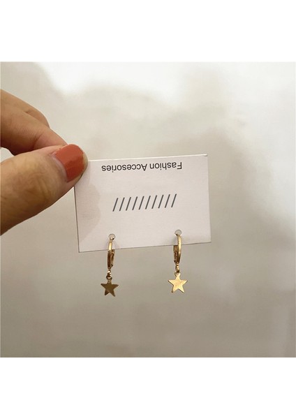E093FJIN Rinhoo Punk Paslanmaz Çelik Küpe Erkek Kadın Gotik Çapraz Yıldırım Inci Geometri Küpe Pop Hip Hop Piercing Takı (Yurt Dışından)
