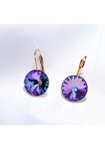 Altın-Kristal Vl Avusturya Elements'den Moda Kristaller Bella Damla Küpe Gümüş Renk Yuvarlak Dangle Küpe Kadınlar Için Noel Düğün Bijoux (Yurt Dışından)