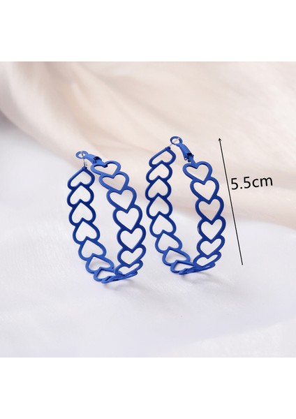EK5109 Yeni Mavi Renk Dangle Küpe Kadınlar Için Yuvarlak Metal Çiçek Yaprak Kristal Gem Yıldız Brincos Tatlı Düğün Parti Takı Noel Hediyesi (Yurt Dışından)