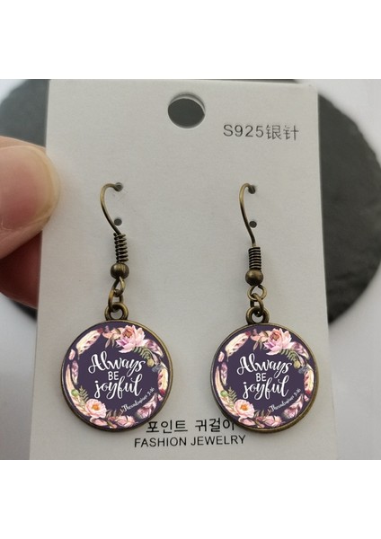Bronz-5 Harici Öğeler Incil Mezmurlar Moda Küpe Cam Takı Hıristiyan Kolye Küpe Takı Hediyeler Kadınlar Için Moda Charm (Yurt Dışından)