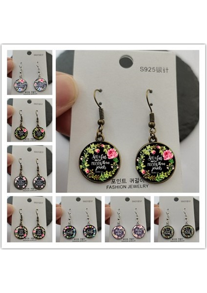 Bronz-5 Harici Öğeler Incil Mezmurlar Moda Küpe Cam Takı Hıristiyan Kolye Küpe Takı Hediyeler Kadınlar Için Moda Charm (Yurt Dışından) fiyatları