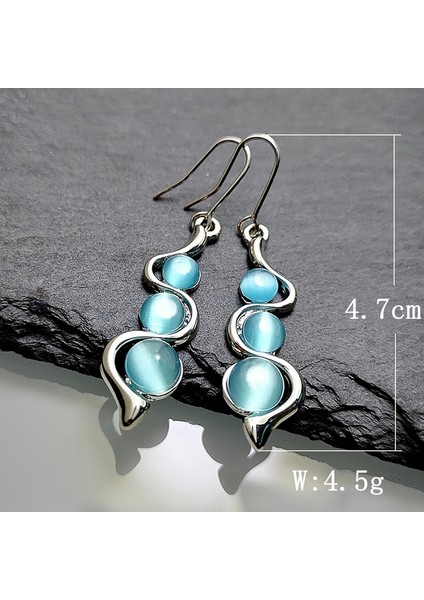 EK3719 Yeni Mavi Renk Dangle Küpe Kadınlar Için Yuvarlak Metal Çiçek Yaprak Kristal Gem Yıldız Brincos Tatlı Düğün Parti Takı Noel Hediyesi (Yurt Dışından)