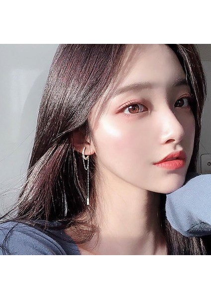 SE109 Moda Uzun Geometrik Daire Kulak Zinciri Küpe Kadın Kore Tarzı Trendy Püskül Küpe Kpop Kadınlar Takı Parti Hediye (Yurt Dışından) indirimleri