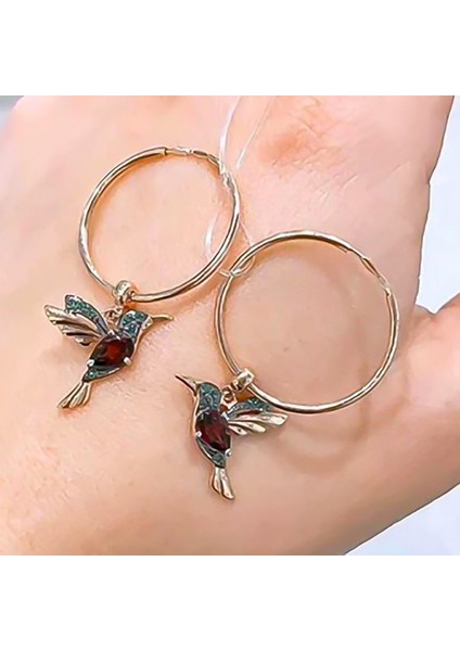 AER253RED Popüler Sinek Kuşu Kolye Takı Kadın Aksesuarları Küpe Uzun Püsküller Moda Yeni Yüzler Ince Kuş Kulakları Takı (Yurt Dışından)