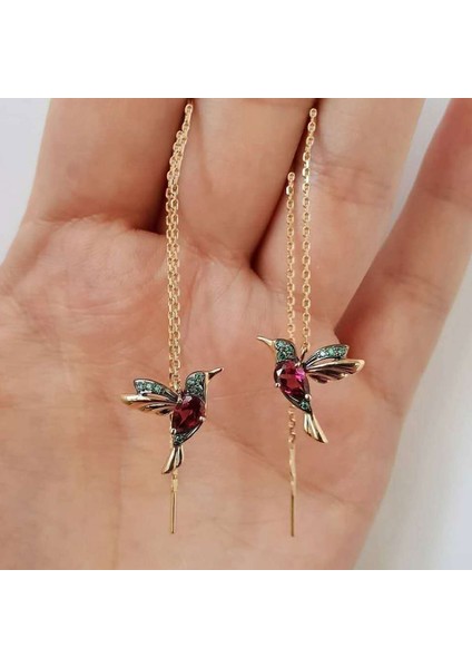 AER253RED Popüler Sinek Kuşu Kolye Takı Kadın Aksesuarları Küpe Uzun Püsküller Moda Yeni Yüzler Ince Kuş Kulakları Takı (Yurt Dışından) modelleri