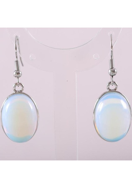 Beyaz Opal Doğal Taş Dangle Küpe Kadınlar Için Gerçek Kırmızı Mor Mavi Oniks Oval Boncuk Paslanmaz Çelik Beyaz Opal Küpe 1 Çift (Yurt Dışından)