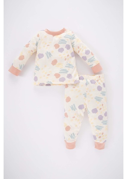 Kız Bebek Desenli Penye Uzun Kollu Pijama Takımı A9326A523AU