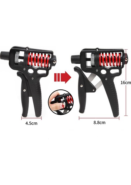 5-165KG Profesyonel El Bilek ve Kol Güçlendirici Kavrama Egzersiz Aleti Ayarlanabilir El Yayı