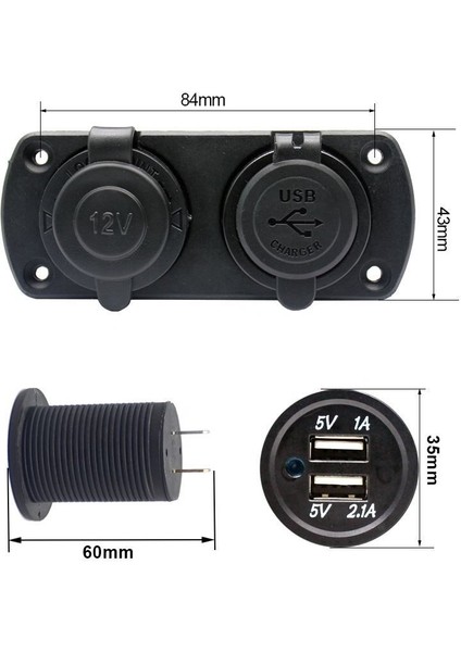 Ch-31 Çift USB Girişli 1A –2.1A USB Araç Şarj