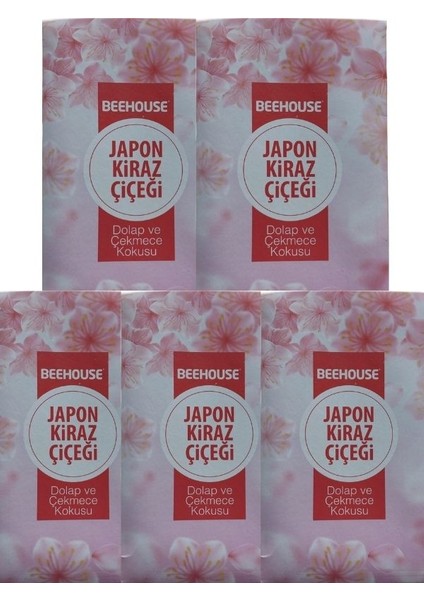 Beehouse Dolap ve Çekmece Kokusu 5'li Set- Japon Kiraz Çiçeği Koku Keseleri