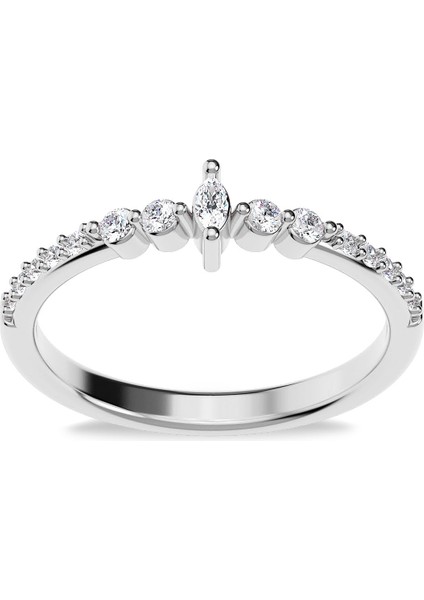 Leydi Markiz Beyaz Gümüş Yüzük fiyatları