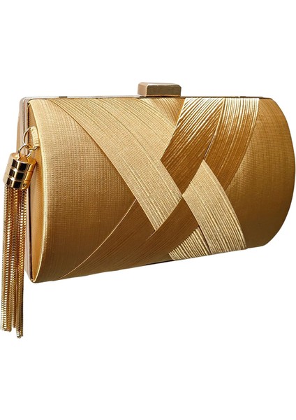 Akşam Debriyaj Çanta Püskül Çanta Debriyaj Çantalar Omuz Çantası Kadın, Altın (Yurt Dışından)