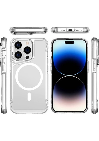 Apple iPhone 13 Pro ile Uyumlu Kılıf Airbag Köşeli Magsafe Wireless Şarj Özellikli Kılıf Kapak