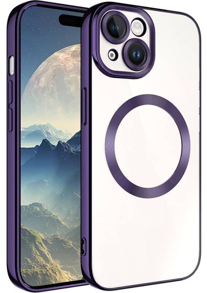 Apple iPhone 15 Plus ile Uyumlu Kılıf Mıknatıslı Wireless Magsafe Şarj Özellikli Kılıf Kapak