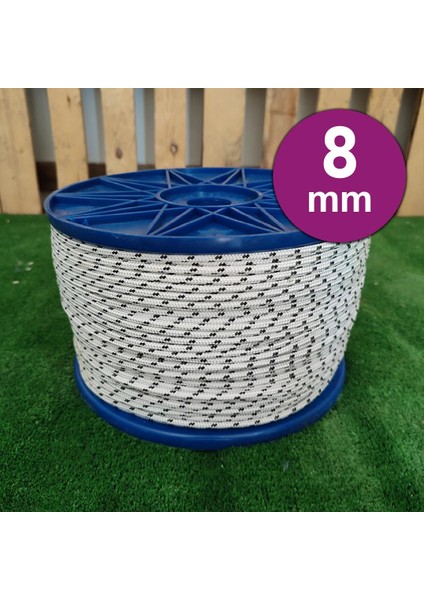 8 mm 10 Metre Örgü Halat Iskota Halat Denizci Tekne Halatı Salıncak Ip Dağcı Ip Halat
