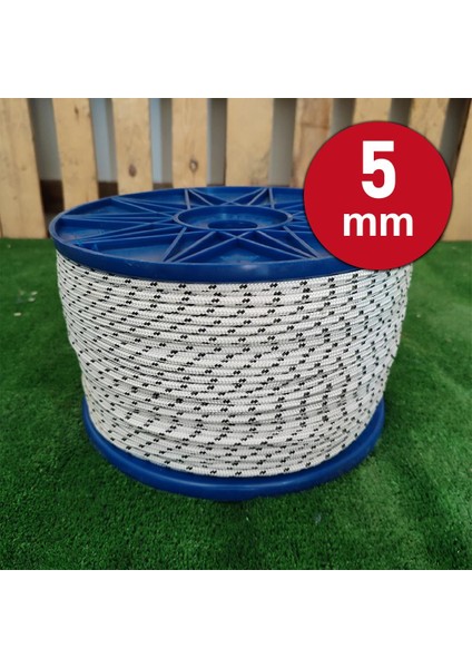 5 mm 50 Metre Soylu Halat Örgü Iskota Halat Denizci Tekne Halatı Salıncak Ip Dağcı Ip Halat