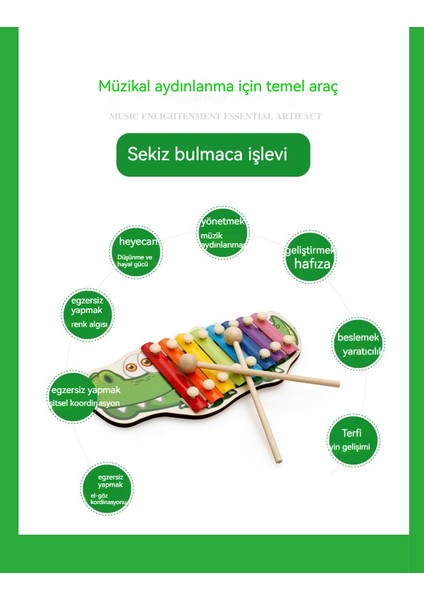 1-3 Yaşında Bebek Oktav Küçük Ksilofon Bulmaca Erken Eğitim Müzik Oyuncak (Yurt Dışından)