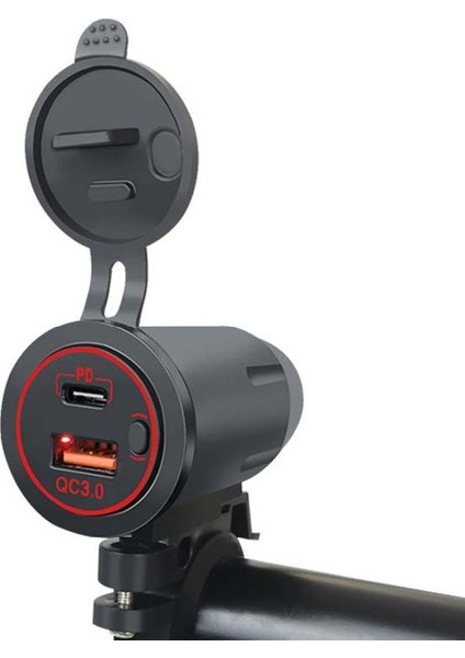 Ch-34 Çift USB Girişli Motosiklet Için Pd Qc3.0 USB Şarj