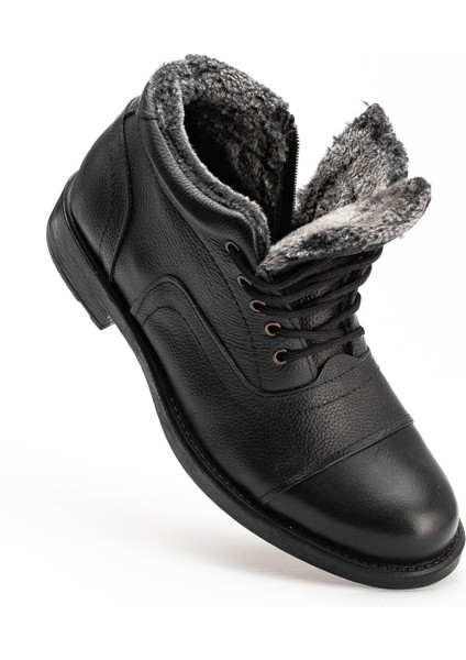 DMT27 Erkek Deri Kürklü Bağcıklı Bot