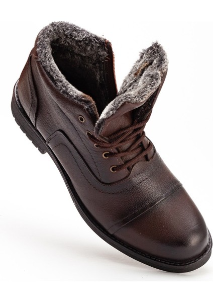 DMT27 Erkek Deri Kürklü Bağcıklı Bot