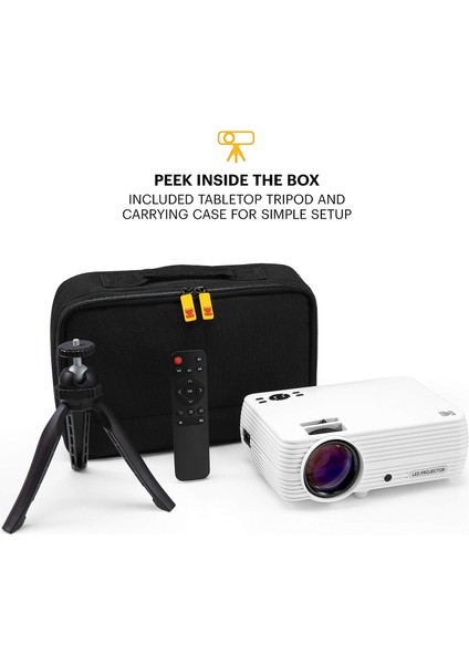 Flık X7 Ev Projektörü Tripodlu ve Kutu Dahil - Max 1080P