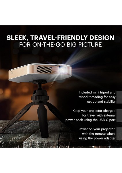 Luma 400 Taşınabilir Hd Akıllı Projektör - Wi-Fi, Bluetooth 150 Inc