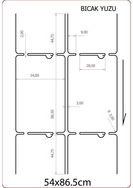 54mm x 86.50mm Otopark Giriş Çıkış Termal Karton 500'lü