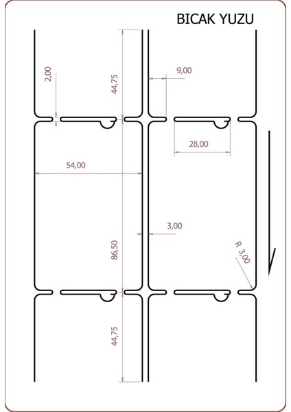 54mm x 86.50mm Otopark Giriş Çıkış Termal Karton 500'lü fiyatları