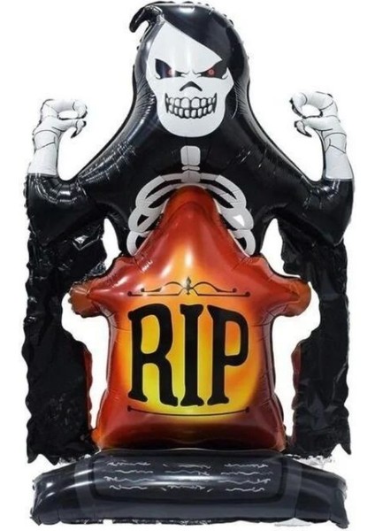 Halloween Cadılar Bayramı Şişme Ayaklı Mezar Taşı Folyo Balon