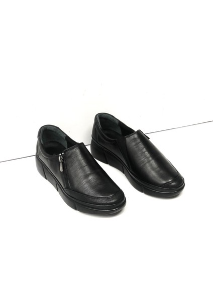 Diabet Deri Tam Günlük Kadın Fermuarlı Loafer Ayakkabı modelleri