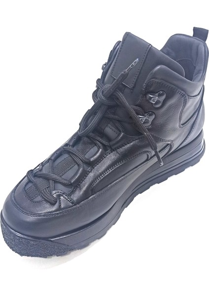 Siyah Deri Erkek Sneaker Bot Ayakkabı modelleri