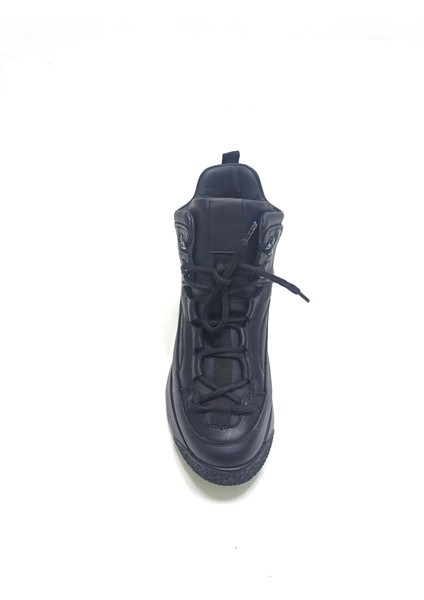 Siyah Deri Erkek Sneaker Bot Ayakkabı fırsatları