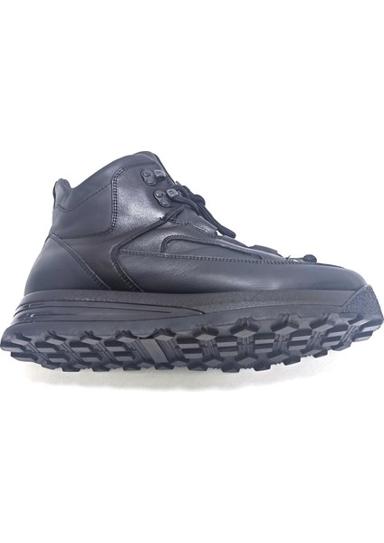 Siyah Deri Erkek Sneaker Bot Ayakkabı indirimleri