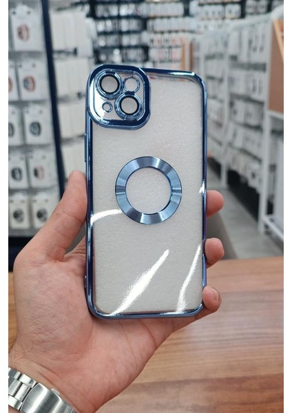 iPhone 15 Kılıf Köşeleri Renkli Şeffaf Kamera Korumalı Silikon Luxury Kapak