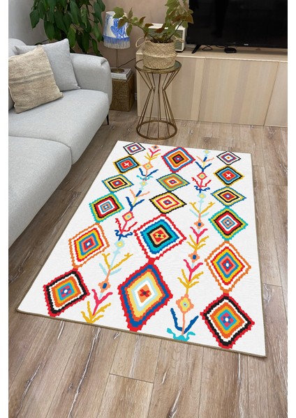 Drom Kaymaz Halı Makinede Yıkanabilir Şönil Kilim