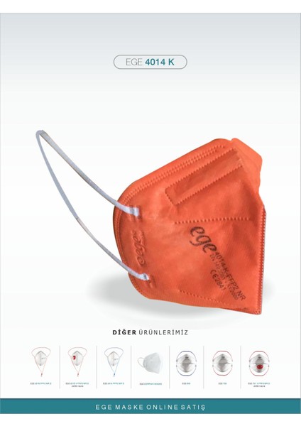 4014-K Ffp2 N95 Ventilsiz Maske 25'li Turuncu fiyatları