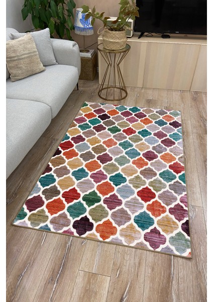 Drom Kaymaz Halı Makinede Yıkanabilir Şönil Kilim